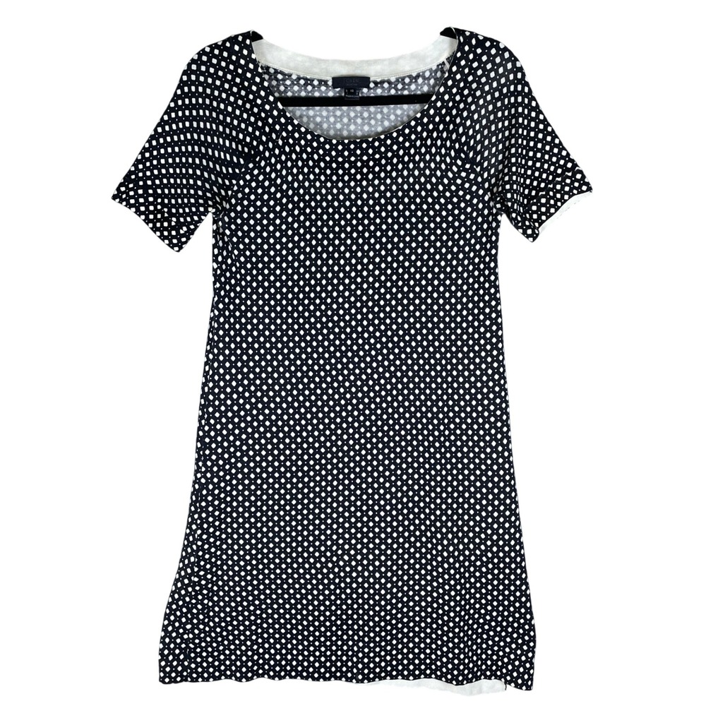J.Crew Collection Knit Dress Womens XS Black White Very Good Geometric Cotton